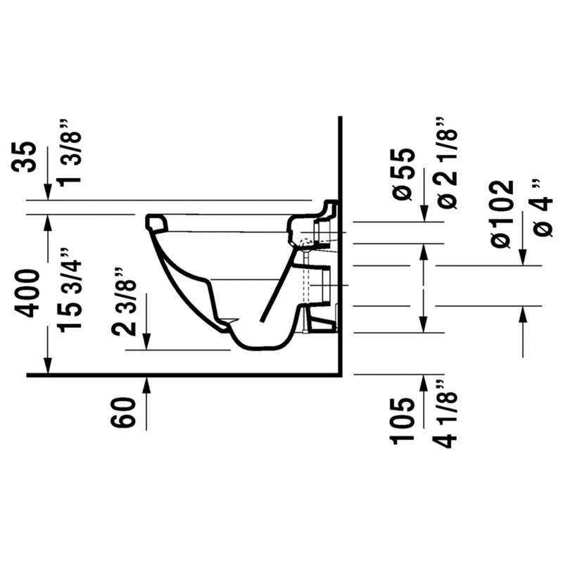 Duravit Starck Dual Flush Elongated Toilet Bowl (Seat Not Included